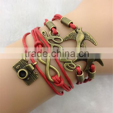 MYLOVE Red love bird bracelet charm chain cheap jewelry wholesale ML10082