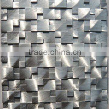 brushed aluminum mosaic strip metal mosaic