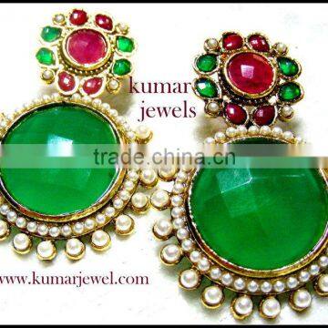 Big Emerald Stone Earring