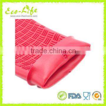 Longer 34cm Ticker 230G 3 Fingers Kitchen Silicone Oven Mitt, BBQ Gloves photo-5