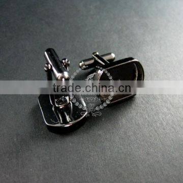 13x18mm Setting Size Steam Punk Watch Movement Gun Black DIY Base Tray French Cufflink Supplies Cuff Link Findings 1500031 photo-2