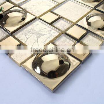 SMG03 Modern Design Mosaic Electroplating Glass Tile Glass Mosaic Gold Mosaic photo-5