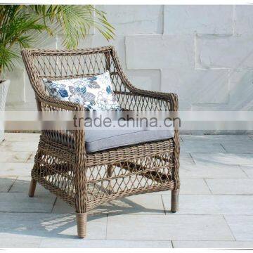 Natural Handmade Rattan Wicker Set: 2 Lounge Arm Chairs With Cushions and Table photo-4
