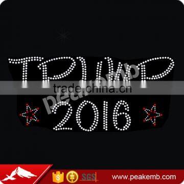 2016 Best Selling Custom America Election Trump Rhinestone Transfers For Tshirt