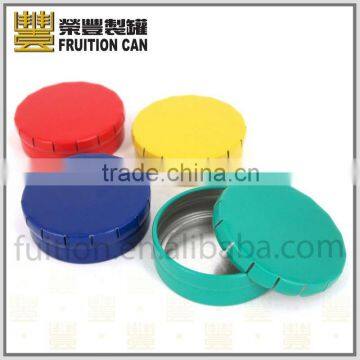 Small Round nint candy Click Clack Tin Box with plain mint candy tin boxes