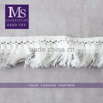 Customized color 3.5cm width polyester water soluble fringe lace trim for gament