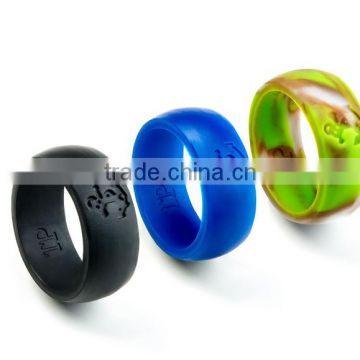 Luxury Anchor Design Silicone Rings for Men with 3 Stylish Black, Aqua and Camouflage Beautiful Designs Included Chosen To Show