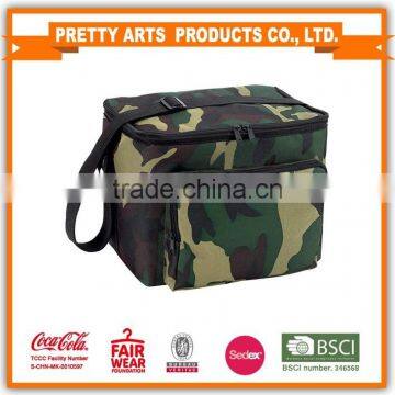 BSCI SEDEX Pillar 4 really factory printed 600D polyester fashion cooler bag with front zipper pocket