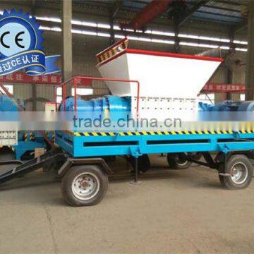 Mobile multifunctional double shaft shredder for sale