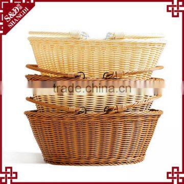 Food Grade PE Wicker Hand Basket Outdoor Picnic Basket Fruit Basket Wholesale photo-3