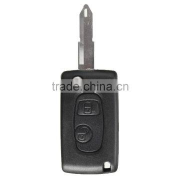 2 Button Remote Flip Key FOB Case Blade For Peugeot 206 Replacement Portable Car