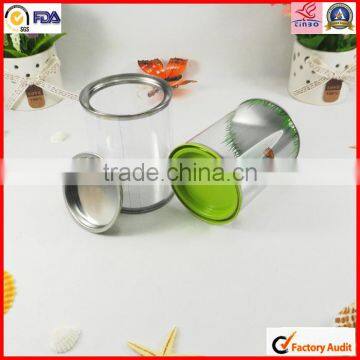 Small fancy pvc tin container,pvc tin box,tin container with pvc body