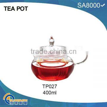 heat resistant glass teapot with Stainless steel 304 filtern