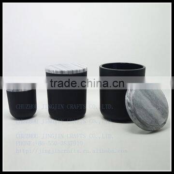 15 oz Glass Candle Container With Marble Lid photo-2