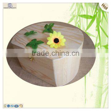 Large Hinge Lid Oval Gift Pine Wooden Popcorn Boxes photo-2