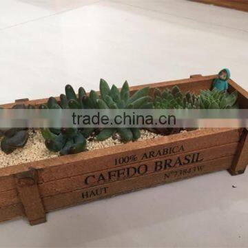 2015 antique new design decorative handmade unfinished small timber crate for plant