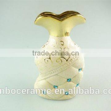 Wholesale Ceramic Vases, 2015 Latese Fashion Electroplated Gold Ceramic Vase photo-4