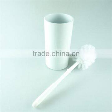Lotion Dispenser, Toilet Brush Holder, Tumbler Accessory White Ceramic Bathroom Sanitary 3 Set photo-5