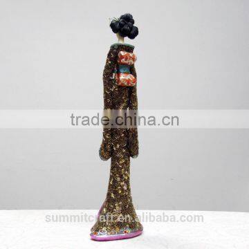 Home Decoration Living Room Resin Japanese Kimono Lady Figurine photo-5