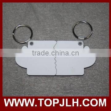 DIY blank coated sublimation MDF keychain for couple lovers