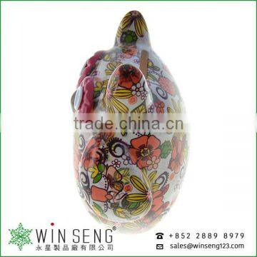 Best Toys for 2015 Christmas Gift Owl Shape Flower Patterns Ceramic Animal Piggy Bank for Decoration photo-3