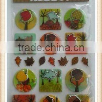 Fall Stickers - Seasonal - Autumn Scenes - Confetti - 3D Dome - 1 Sheet - NEW