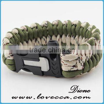Outdoor Survival Logo Engraved Paracord Bracelet With Fire Starter Buckle photo-5