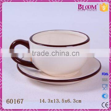Gift Decoration Glazed Ceramic Coffee Cup and Saucer photo-3