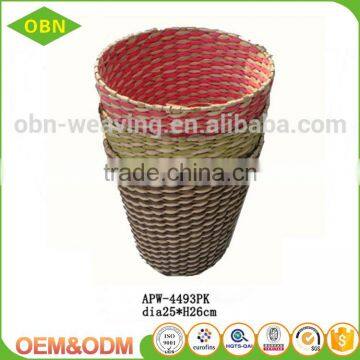 Many Color Handmade 100% Natural Custom Decorative Woven Paper Waste Basket Waste Bin photo-4