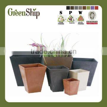 Decorative Garden Plastic Flower Pot Planter From Greenship/ 20 years lifetime/ lightweight/ UV protection/ eco-friendly