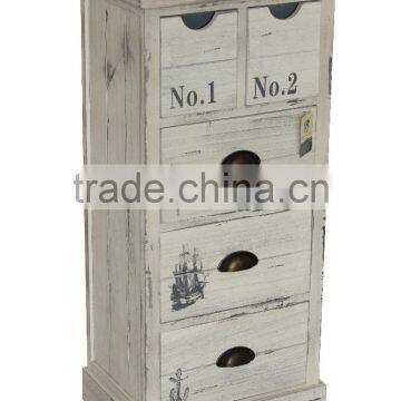 Heze Vintage Rustic Furniture Wood With Willow Basket photo-5