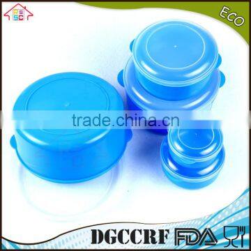NBRSC 5 Pcs Plastic Round Food Container Set Nested Packing Set With Handle photo-6