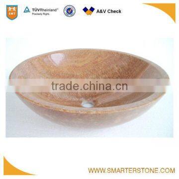 china yellow wooden marble wash hand basin