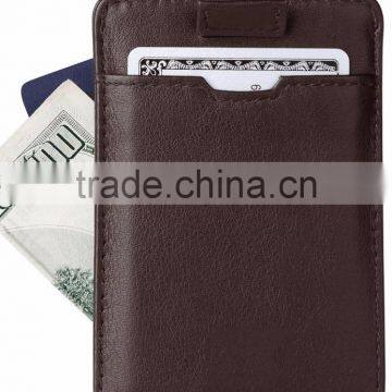 Italian Leather Ultra Thin Card Holder Slim Card Sleeve Wallet With RFID Protection photo-3