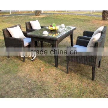 outdoor Aluninum frame dining table and chair set furniture