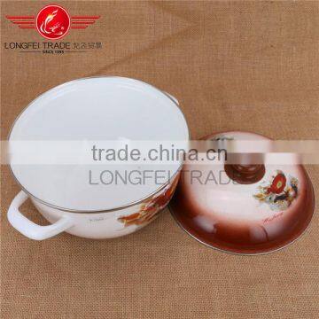 OEM Plump Enamel / Ceramic Casserole /industrial Cooking Pot With Hollow Handle