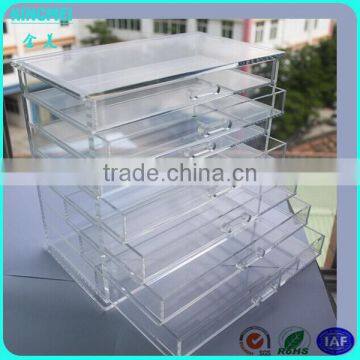 Pop Clear Acrylic Cosmetic Jewelry Display Organizer Box With 7 Drawers& Top Lid photo-2