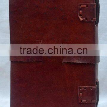 Handmade Vintage Plain Leather Notebook With Belt photo-2