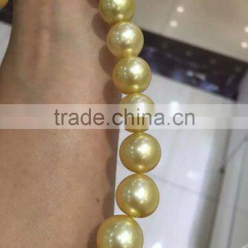 Best Real 11-12mm Golden South Sea Pearl Strands photo-3