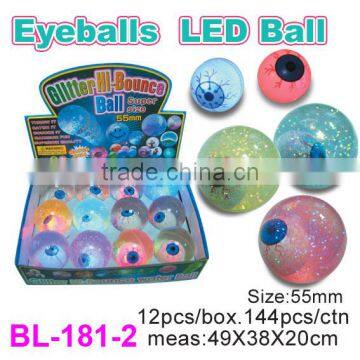 Promotional Glitter LED Flash Eyeballs/Hi Glitter Bounce Ball