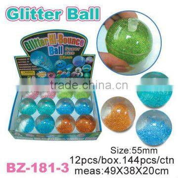 Novelty 55mm TPU Water Glitter Bouncing Ball