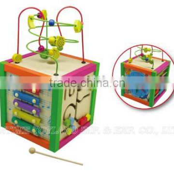 Wooden activity cube,colored wooden cubes