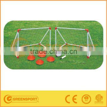 two plastic goal training football set