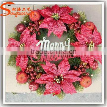 China Factory Cheap Indoor Artificial Flowers for Wreaths Wreath Frame Artificial Boxwood Flower Wreath for Sale Home Decoration photo-2
