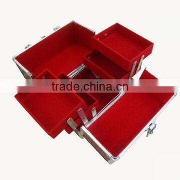 aluminium multi-functional make up box cosmetic case with carry bar