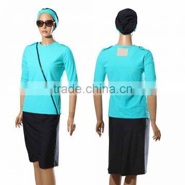 3 piece set women swimwear modest swimsuit Matching Shirt And tights Skirt 3 piece suit