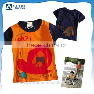 wholesale custom designs natural organic fabric childrens t-shirt 100% cotton for export