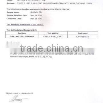 CPSIA AND FLAMMABILITY FOR SYNTHETIC SILK--LINGING