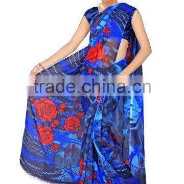 Indian Women Choice Printed Saree With Blouse Material