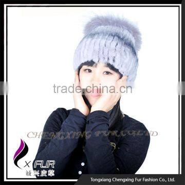CX-C-121F OEM/ODM New Design Rex Rabbit Fur Headwear Furry Winter Hat photo-3